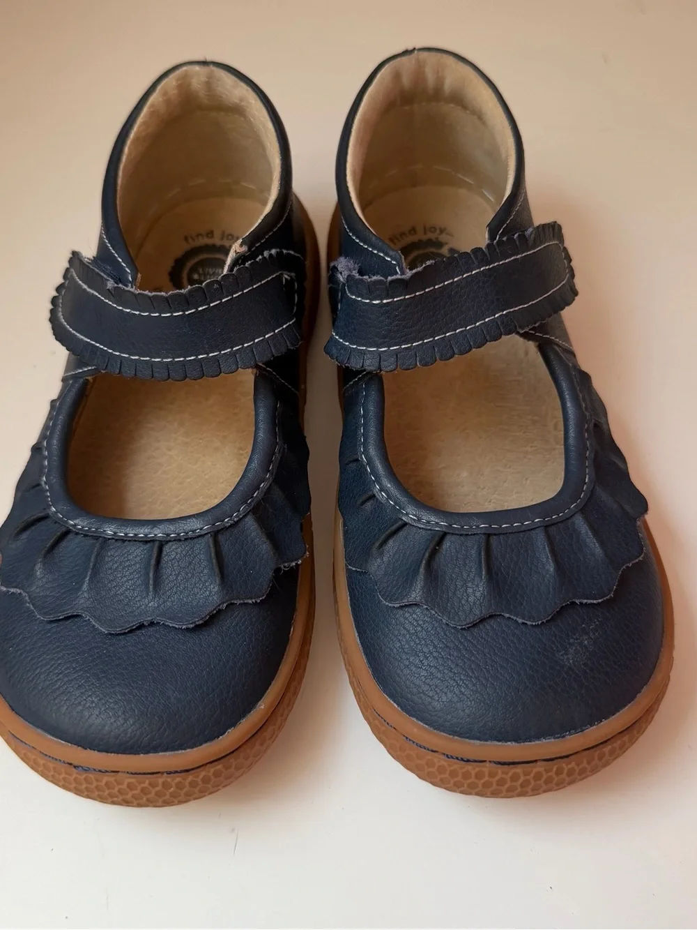 Livie & Luca Navy Ruche Mary Jane Shoes